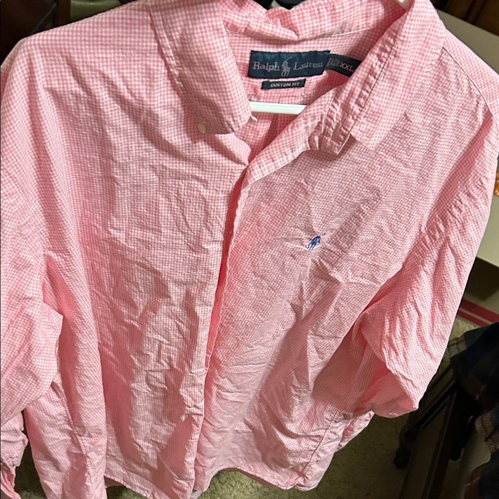 Ralph Lauren Men's Pink Checkered Shirt